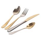 24-Piece Gold and Silver Gradient Matte Stainless Steel Cutlery - Posh Viadurini