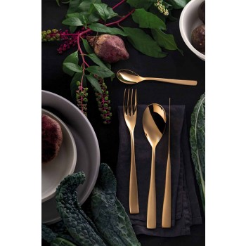 24 Piece Luxury Design Cutlery in Sandblasted or Colored Polished Steel - Timidy