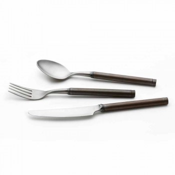 24 Piece Satin Steel Cutlery Italian Artisan Design - Damerino