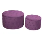 Pouf with Container Covered in Capitoné Velvet with Buttons - Arcipelago Viadurini