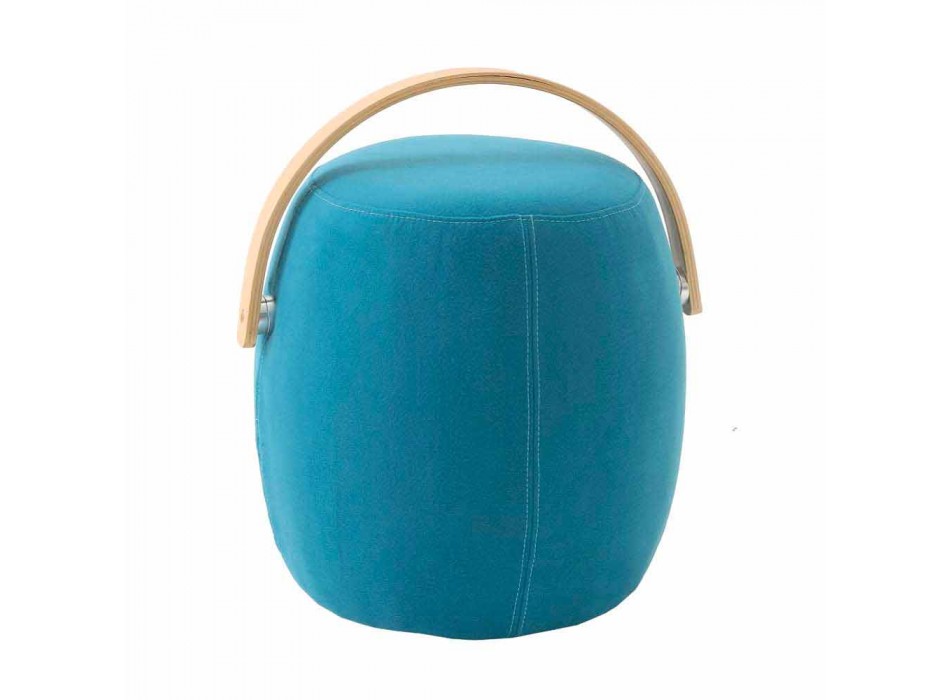 Pouf with colored handle in fabric made in Italy Foligno Viadurini