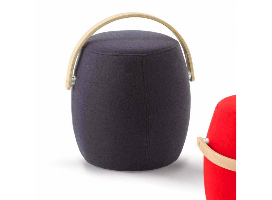 Pouf with colored handle in fabric made in Italy Foligno Viadurini
