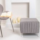 Pouf with Fabric Seat and Plexiglass Feet Made in Italy - Donald Duck Viadurini
