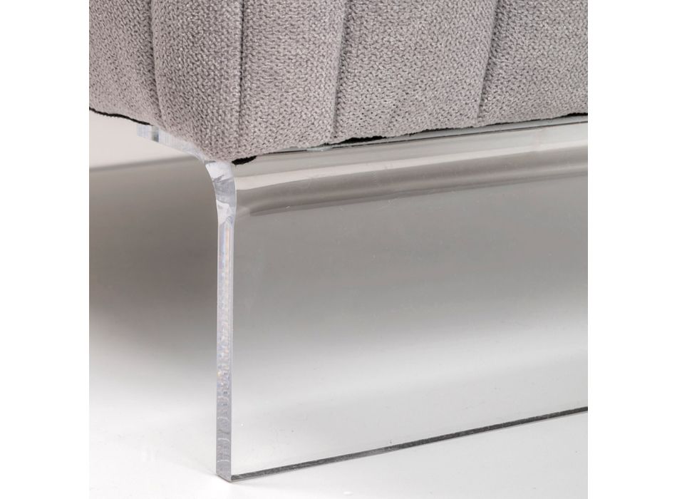 Pouf with Fabric Seat and Plexiglass Feet Made in Italy - Donald Duck Viadurini