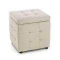 Storage Pouf in Soft Synthetic Leather - Niobium