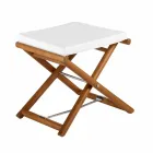 Outdoor Pouf in Natural or Black Matt Wood and Cushion, Made in Italy - Suzana Viadurini