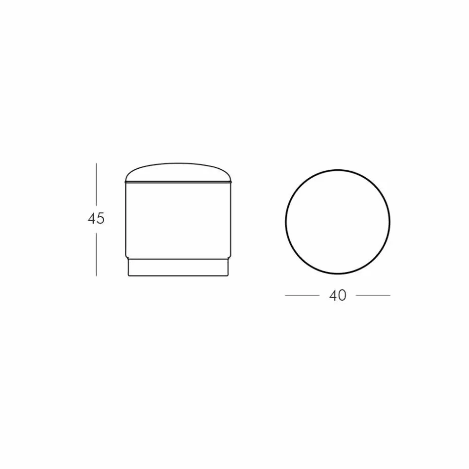 Pouf for Outdoor, in Polyethylene and Fabric or Leather - Mara Slide Viadurini