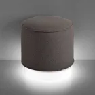 Pouf for Outdoor, in Polyethylene and Fabric or Leather - Mara Slide Viadurini