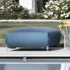 Garden Pouf Padded and Covered in Fabric Made in Italy - Butter Viadurini