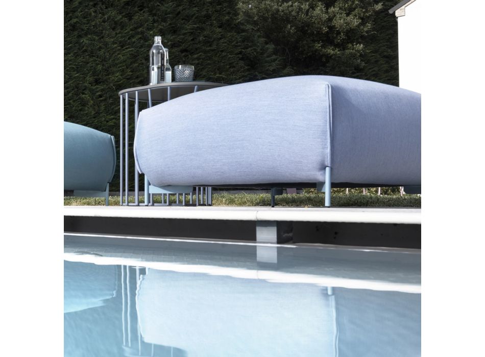 Garden Pouf Padded and Covered in Fabric Made in Italy - Butter Viadurini