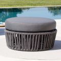 Garden Pouf in Steel and Rope Cushion Included Made in Italy - Bronn