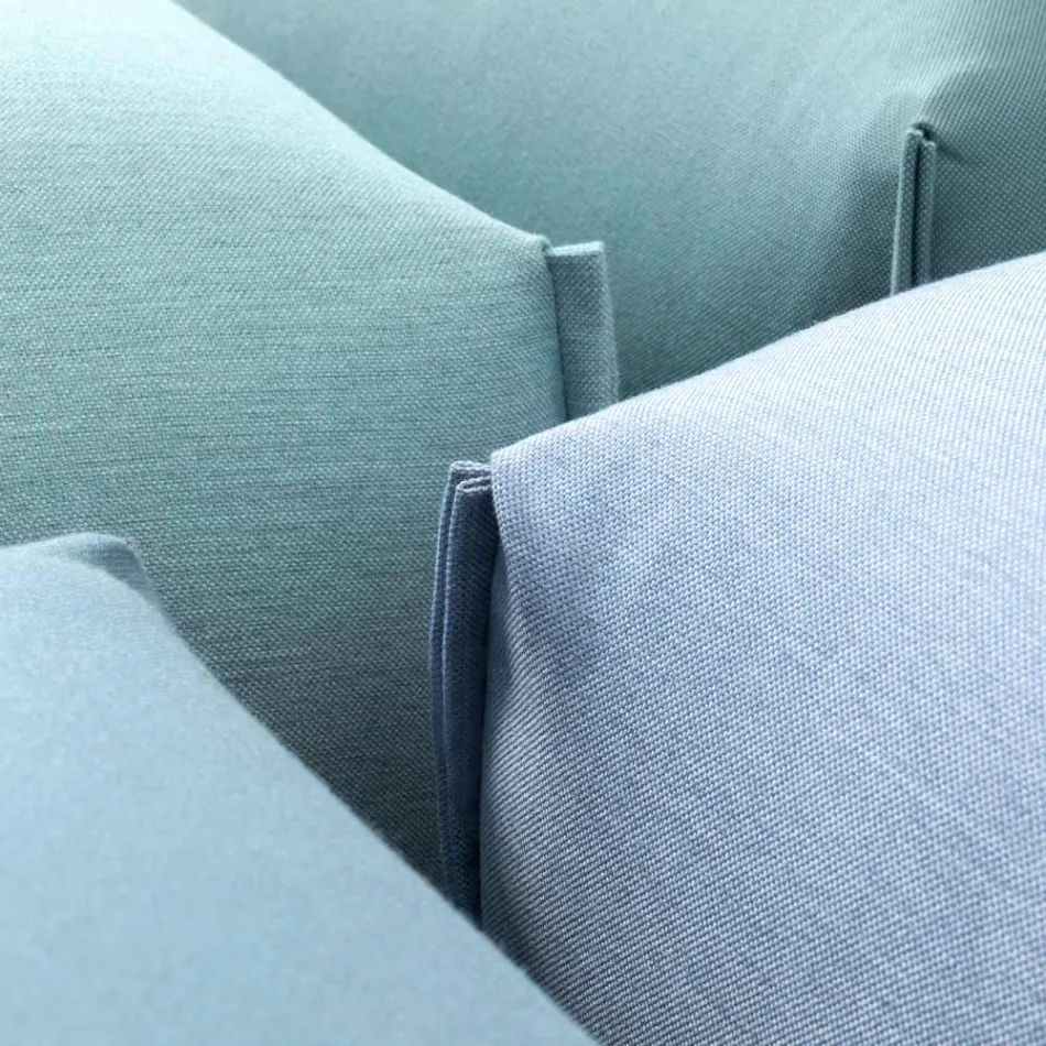 Fabric Garden Pouf with Metal Feet Made in Italy - Butter Viadurini