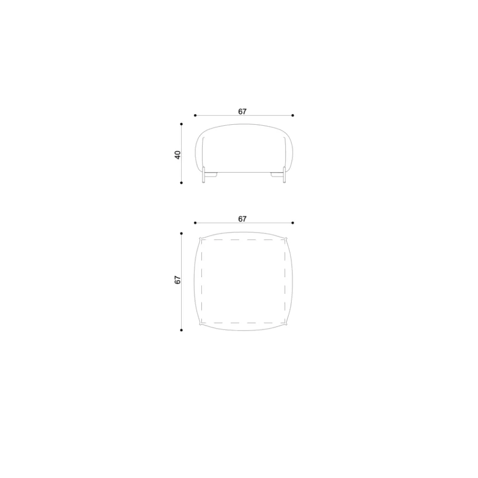 Fabric Garden Pouf with Metal Feet Made in Italy - Butter Viadurini