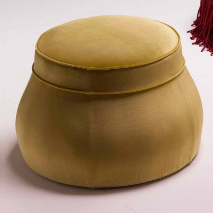 Upholstered lounge pouf in classic luxury design made in Italy Simon Viadurini
