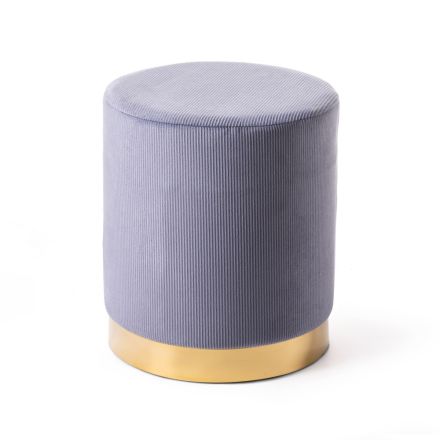 Living Room Pouf in Colored Corduroy with Metal Base - Travel Viadurini