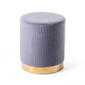 Living Room Pouf in Colored Corduroy with Metal Base - Travel