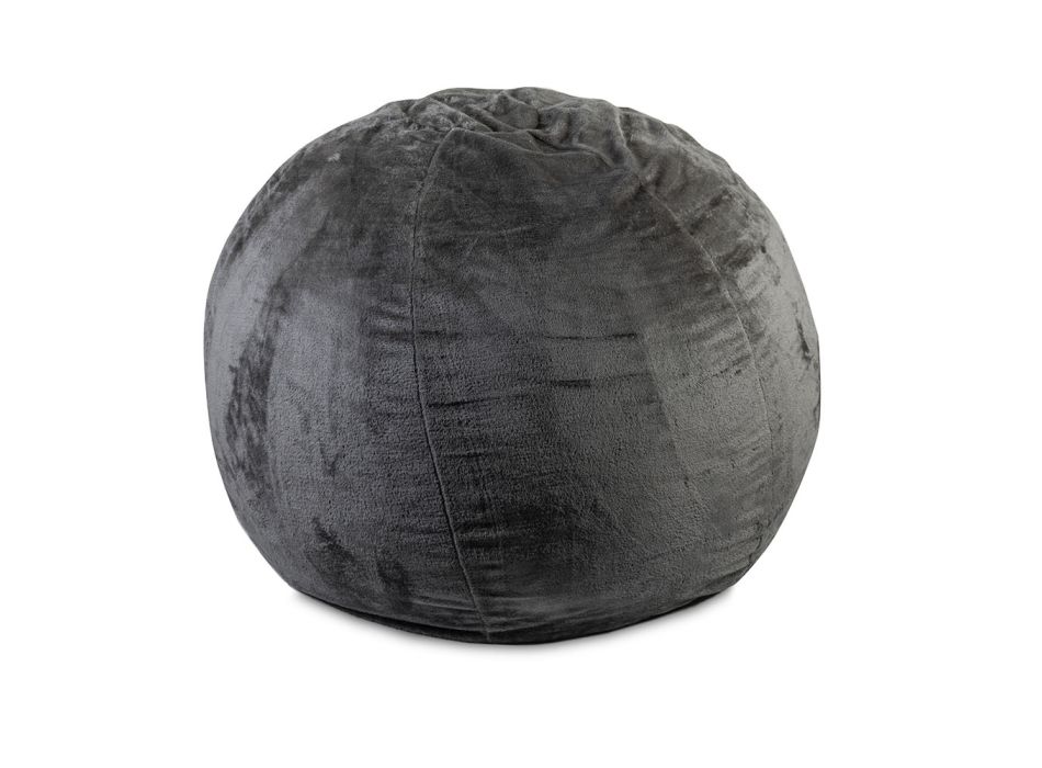 Round Living Room Pouf Upholstered in Velvet with Double Closure - Berlin Viadurini