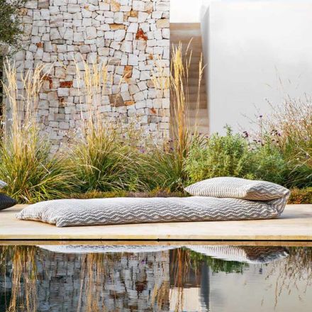 Design Single Outdoor Daybed Pouf, High Quality Made in Italy - Emanuela Viadurini
