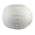 Living Room Decorative Pouf in White Fabric with Double Stitching - Seven