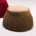 Upholstered lounge pouf Simon Ø 60 cm, luxury design made in Italy 