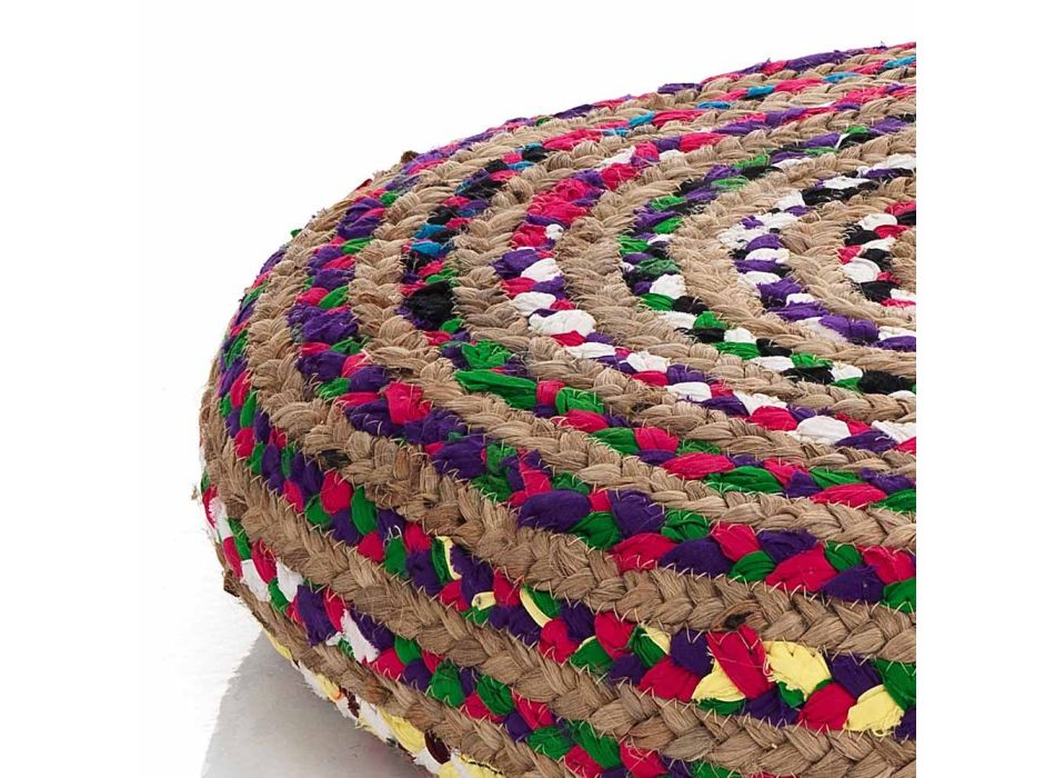 Pouf in Jute and Polystyrene of 2 Different Sizes - Rust Viadurini