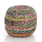 Pouf in Jute and Polystyrene of 2 Different Sizes - Rust Viadurini