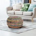 Pouf in Jute and Polystyrene of 2 Different Sizes - Rust Viadurini