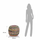 Pouf in Jute and Polystyrene of 2 Different Sizes - Rust Viadurini