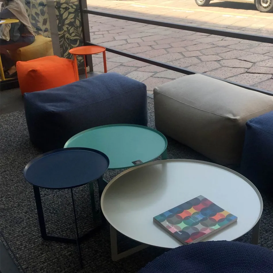 Soft Rectangular Ottoman Pouf for Indoor and Outdoor use in Fabric - Naemi Viadurini