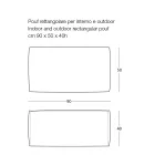 Soft Rectangular Ottoman Pouf for Indoor and Outdoor use in Fabric - Naemi Viadurini