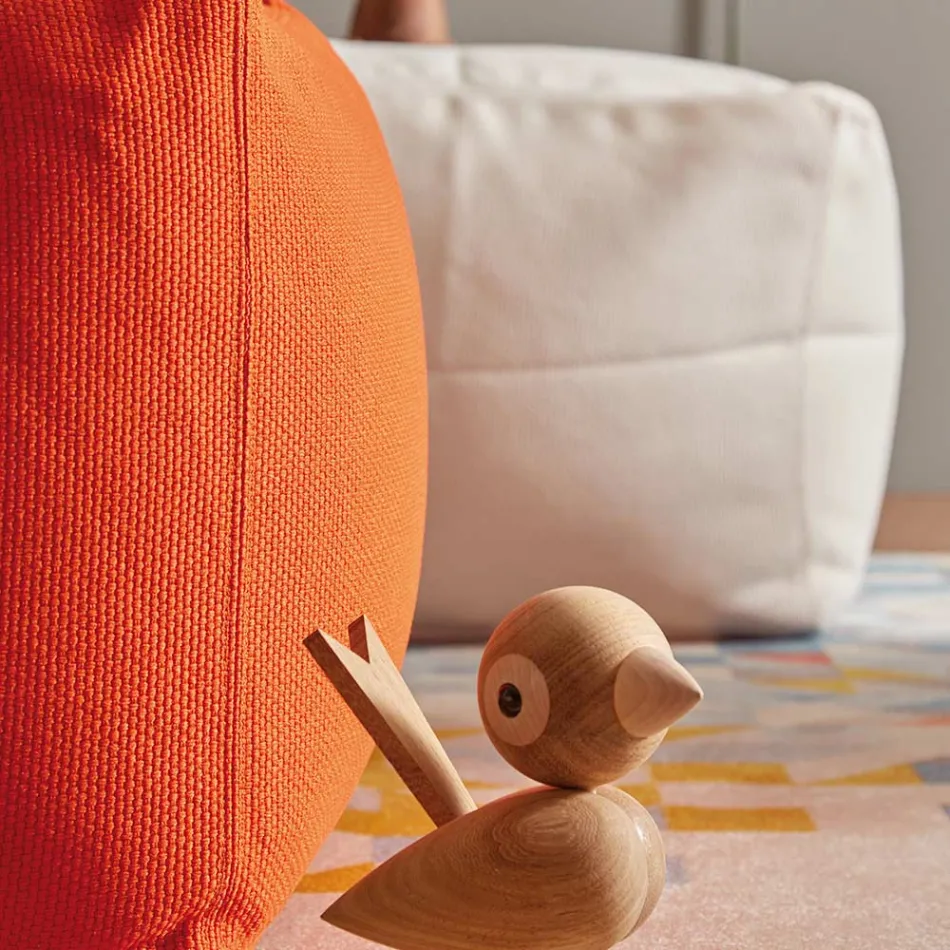 Soft Square Pouf for Indoor and Outdoor use in Various Colors Fabric - Naemi Viadurini