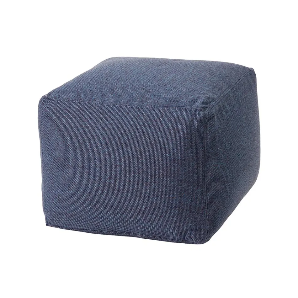 Soft Square Pouf for Indoor and Outdoor use in Various Colors Fabric - Naemi Viadurini