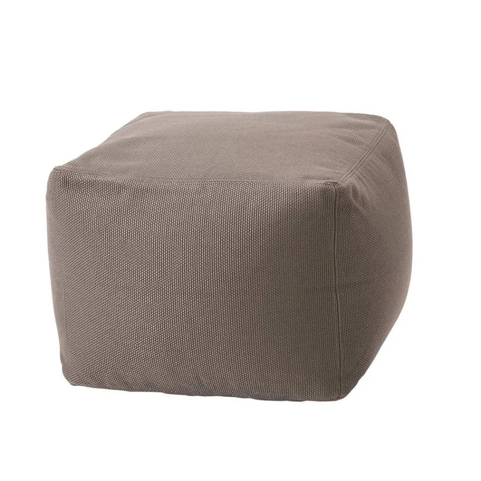 Soft Square Pouf for Indoor and Outdoor use in Various Colors Fabric - Naemi Viadurini