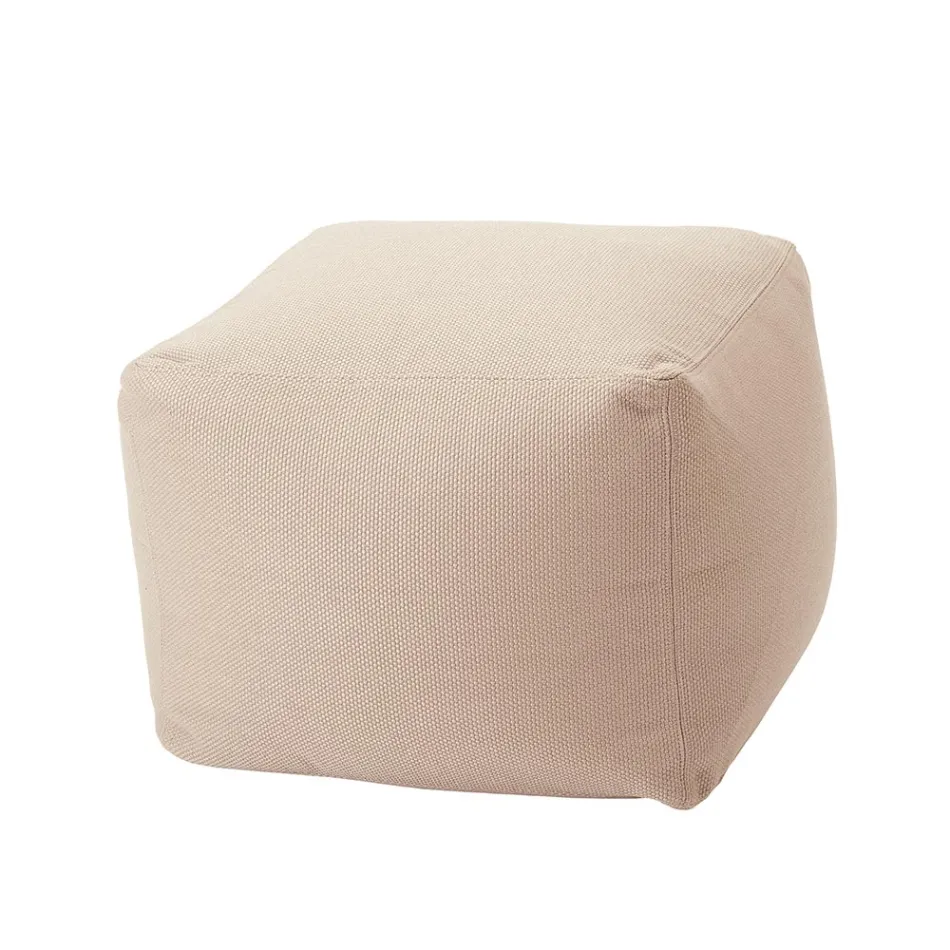 Soft Square Pouf for Indoor and Outdoor use in Various Colors Fabric - Naemi Viadurini