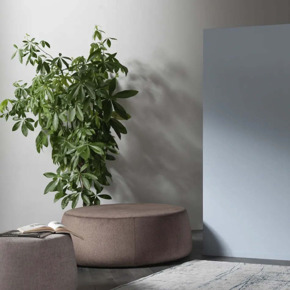 Soft Round Living Room Pouf in Colored Velvet 3 Sizes - Evelyne Viadurini