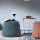 Round Ottoman Pouf for the Living Room in Colored Chenille 3 Sizes - Evelyne Viadurini