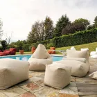 Pouf for the Garden in Outdoor Fabric Color Melange Beige - Maestrale Viadurini