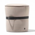 Fabric Footrest Ottoman with Decorative Strap Made in Italy - Connubia Pof