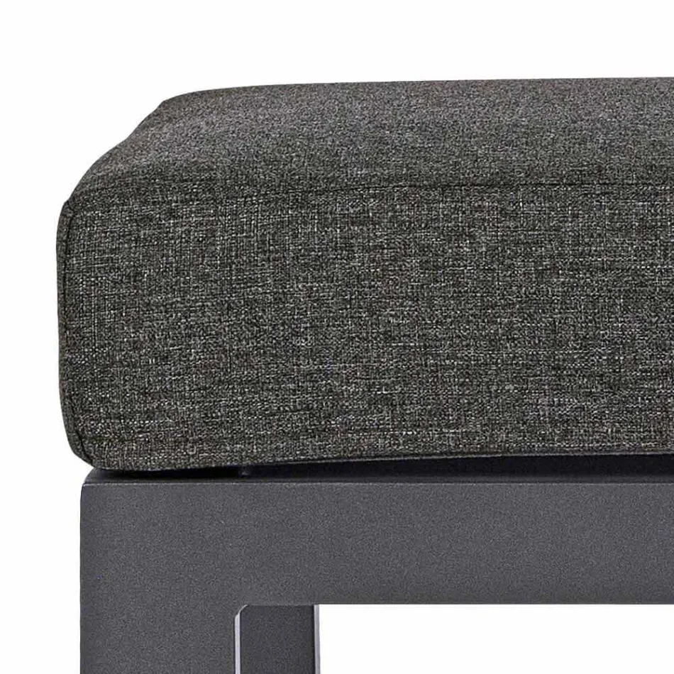 Pouf Footrest in Removable Fabric and Painted Aluminum - Nathy Viadurini