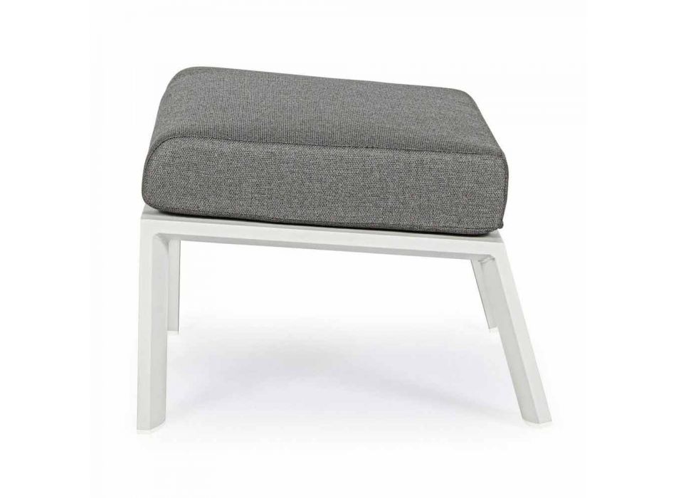 Pouf Footrest in Removable Fabric and Painted Aluminum - Nathy Viadurini
