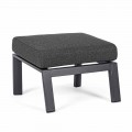 Pouf Footrest in Removable Fabric and Painted Aluminum - Nathy