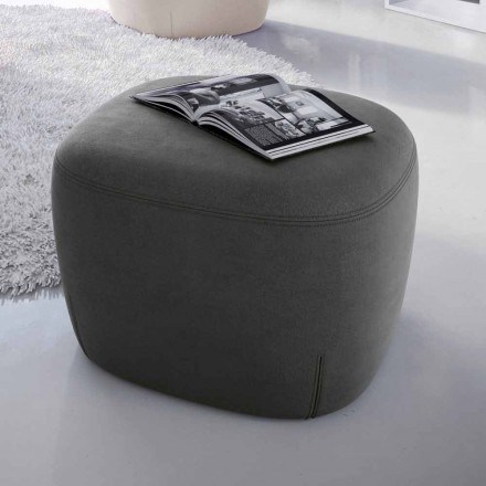 Pouf Square Footrest Padded and Covered in Fabric Made in Italy - Marli Viadurini