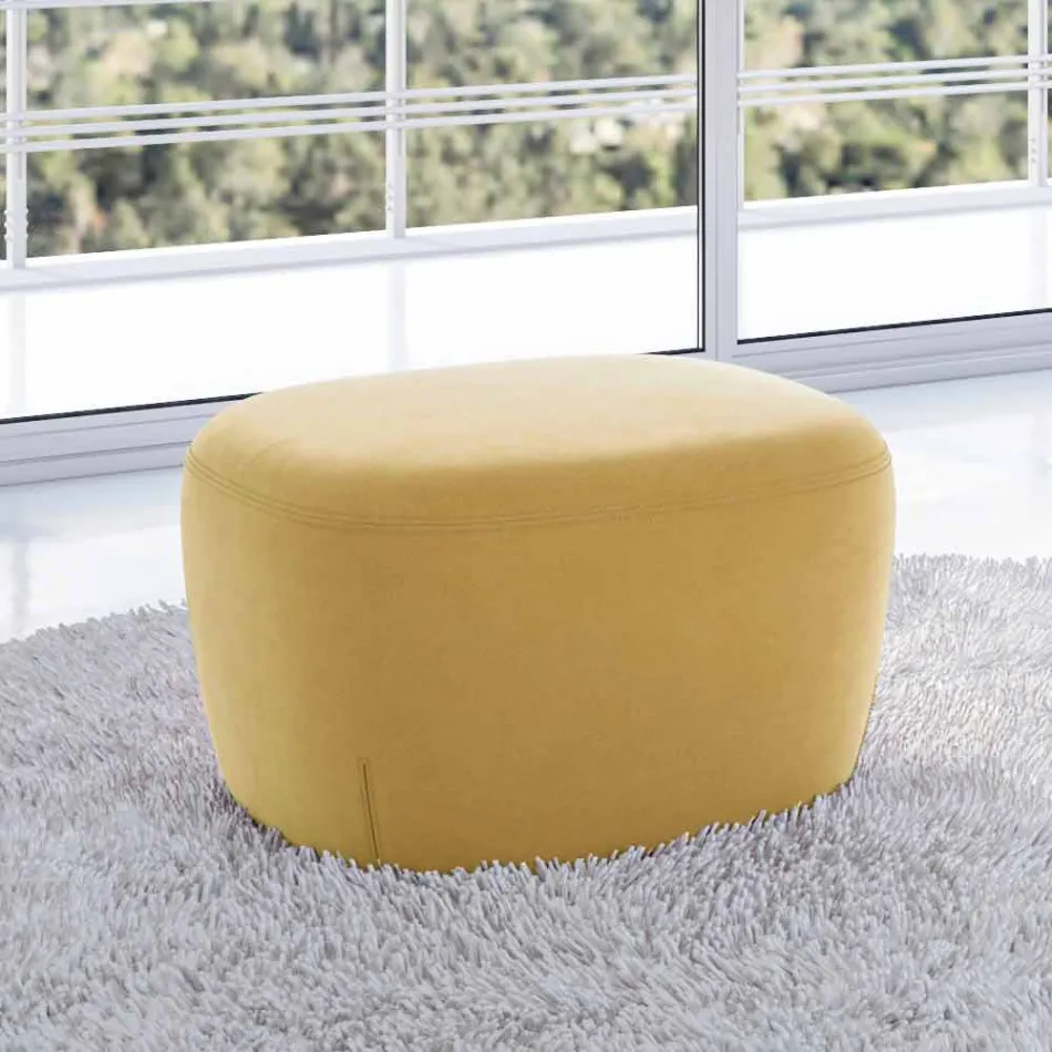 Pouf Square Footrest Padded and Covered in Fabric Made in Italy - Marli Viadurini
