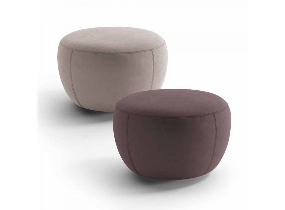 Round Footrest Pouf Covered in Fabric Made in Italy - Gigno Viadurini
