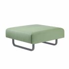 Square Outdoor Design Pouf in Metal and Fabric Made in Italy - Selia Viadurini