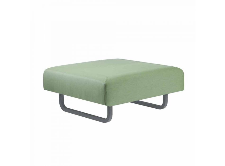 Square Outdoor Design Pouf in Metal and Fabric Made in Italy - Selia Viadurini