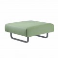 Square Outdoor Design Pouf in Metal and Fabric Made in Italy - Selia