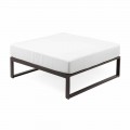 Square Pouf for Outdoor Aluminum 3 Finishes Luxury Design - Julie