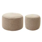 Round Garden Pouf in Polypropylene in 3 Colors Made in Italy - Francisco Viadurini