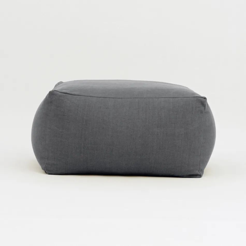 Pouf Garden Table in Outdoor Fabric Anthracite Color - Maestrale Viadurini